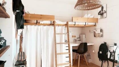Loftseng med opbevaring