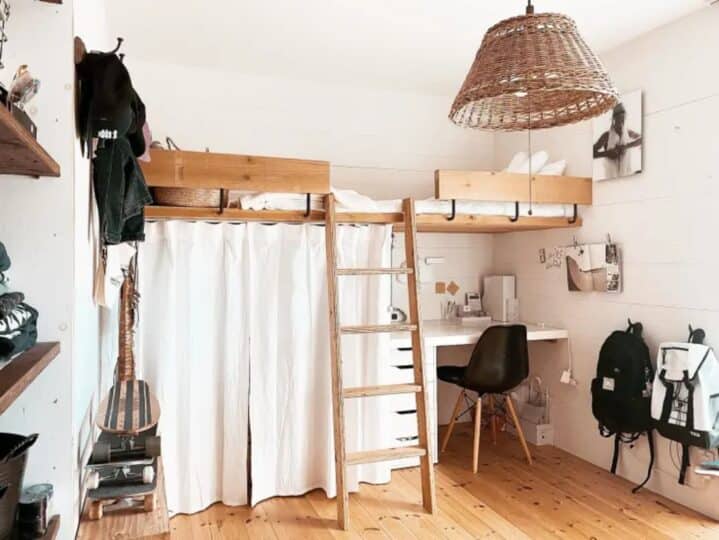 Loftseng med opbevaring