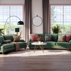 indretter du med en grøn sofa