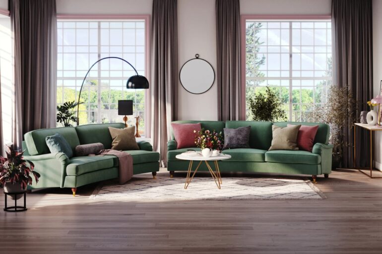 indretter du med en grøn sofa