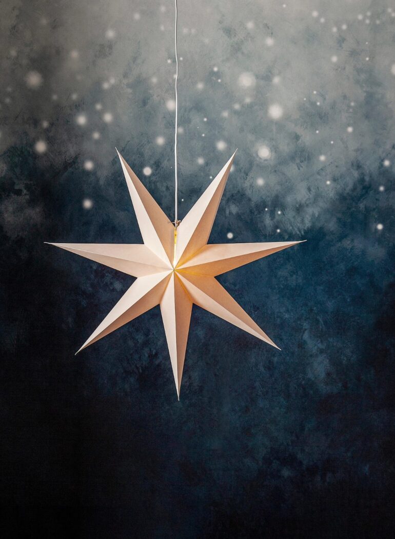 Stjärna print 60cm vit