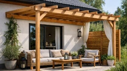 Bygge pergola op ad husvæg