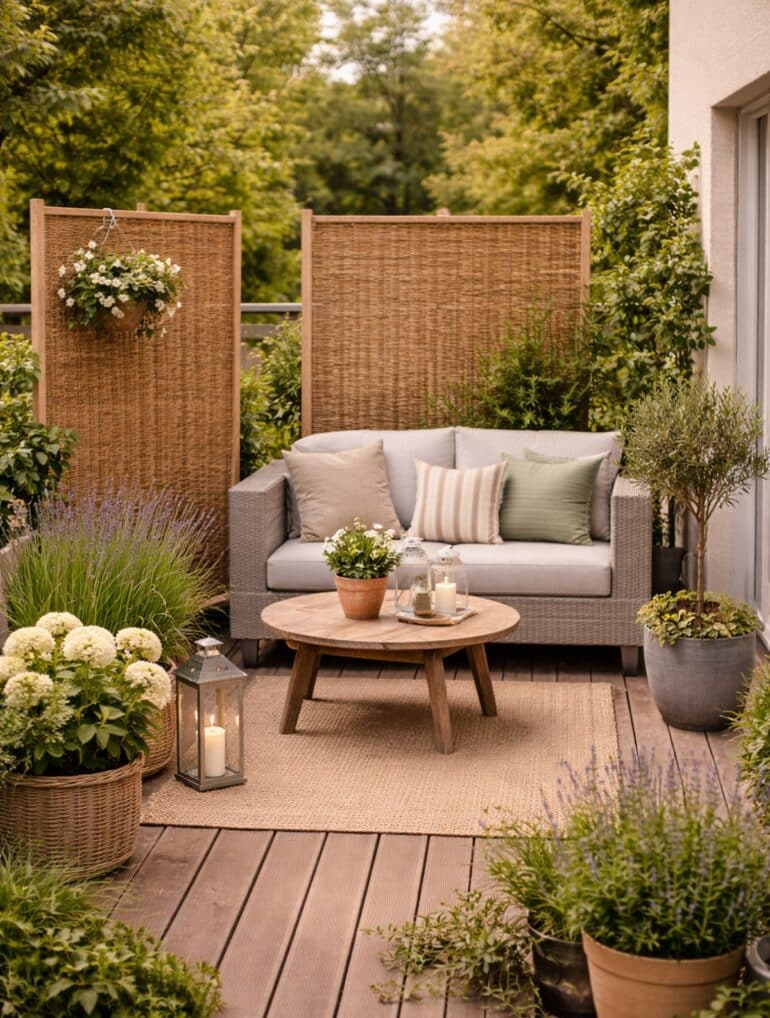 Flytbare læskærme terasse