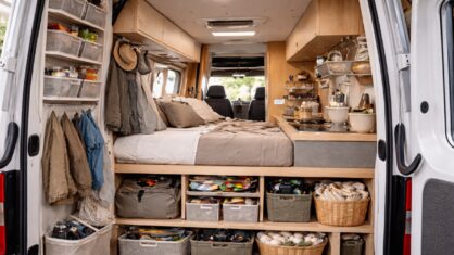 Indret lille autocamper