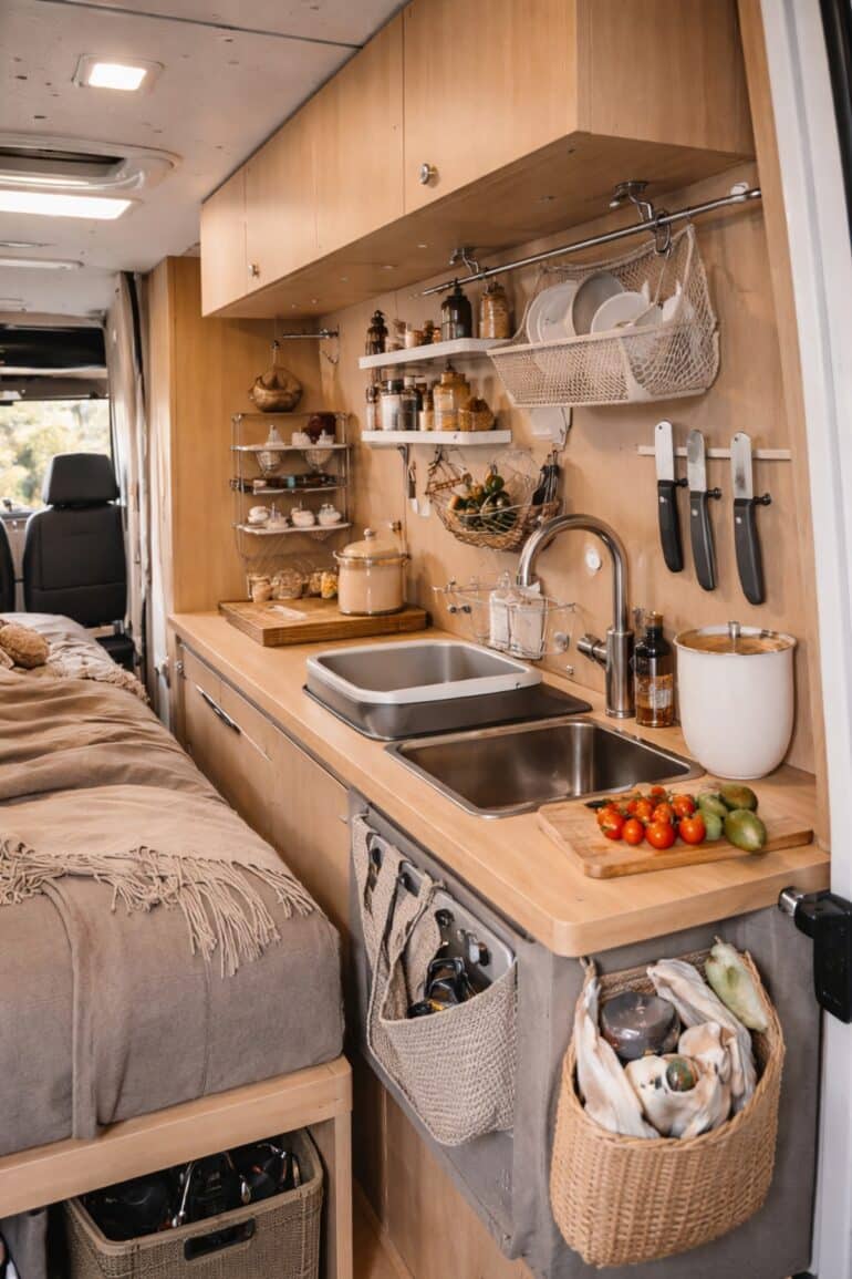 opbevaring i camperkøkken