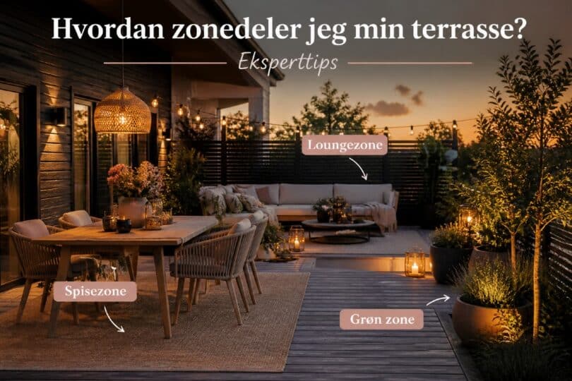 Hvordan zonedeler jeg min terrasse